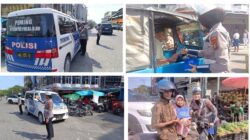 Tim Penling Ditlantas Polda Riau Edukasi Masyarakat dan Pedagang Pasar Pagi Soal Tertib Berlalu Lintas