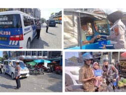 Tim Penling Ditlantas Polda Riau Edukasi Masyarakat dan Pedagang Pasar Pagi Soal Tertib Berlalu Lintas