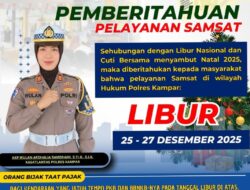 Pengumuman Kasat Lantas Polres Kampar: ‘Samsat Tutup 25-27 Desember, Orang Bijak Taat Pajak