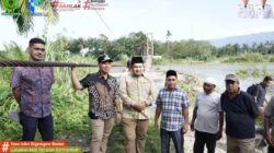 SEGERA DIBANGUN, BUPATI PADANG LAWAS TINJAU JEMBATAN GANTUNG DESA SABARIMBA KECAMATAN BARUMUN BARU