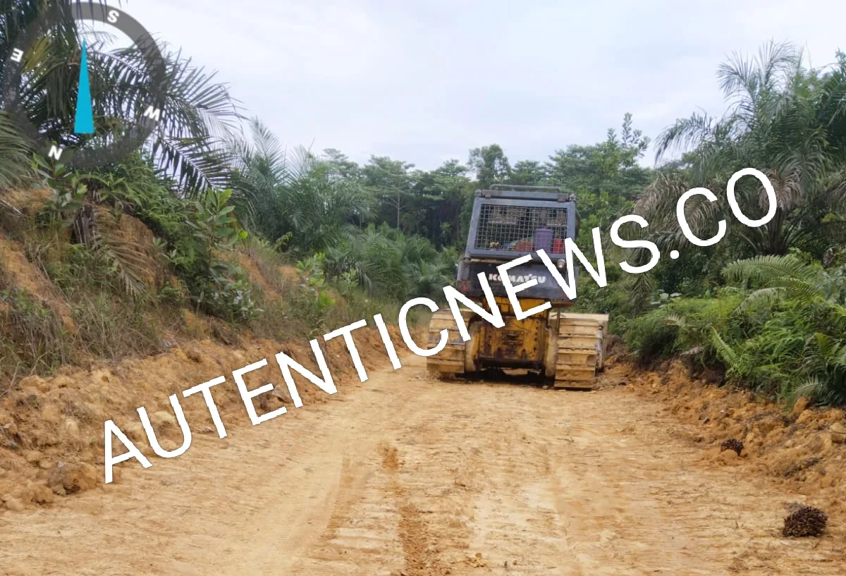 Foto : Alat berat yang digunakan untuk membuka jalan di Dusun 5 Desa Sungai Rambai, informasinya Alat Kades