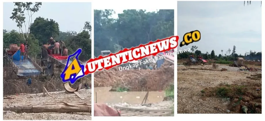Foto: Rakit Dompeng Penambang Emas Tanpa izin ( PETI) di Indragiri hulu.