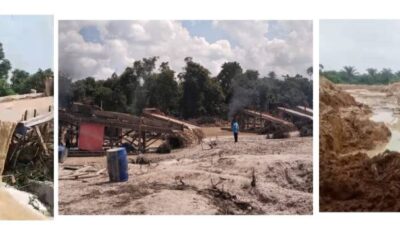 Foto: lokasi Tambang emas tanpa izin, yang merusak lingkungan di wilayah Indragiri hulu, ada indikasi pembiaran oleh Aparat penegak hukum.