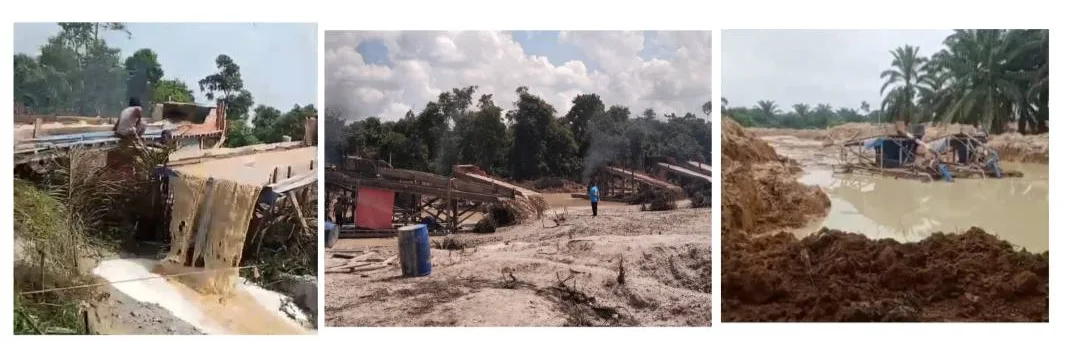 Foto: lokasi Tambang emas tanpa izin, yang merusak lingkungan di wilayah Indragiri hulu, ada indikasi pembiaran oleh Aparat penegak hukum.