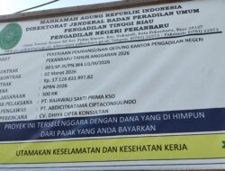 Diduga Pelaksana Proyek Pembangunan Gedung Pengadilan Negeri Bernilai Rp17 Miliar di Pekanbaru Abaikan K3