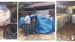 Ditemukan Gudang Penimbunan BBM Bio Solar Belasan Ton di Rumah Warga Kampung Dangang, Indragiri Hulu