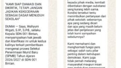 Hak Jawab dan Klarifikasi Kepala SDN 001 Bintan Kota Dumai