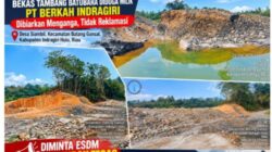 Tambang Batubara di Desa Siambul Dipertanyakan, Lubang Galian Dibiarkan Menganga Tidak Reklamasi 