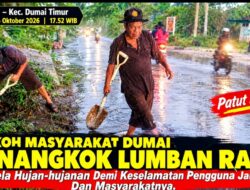 Tokoh Masyarakat Dumai Janangkok Lumban Raja, Rela Hujan-Hujanan Demi Kelancaran dan Keselamatan Pengguna Jalan