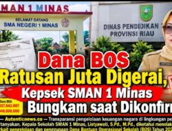 Dana BOS Ratusan Juta Digerai, Kepsek SMAN 1 Minas Bungkam saat Dikonfirmasi